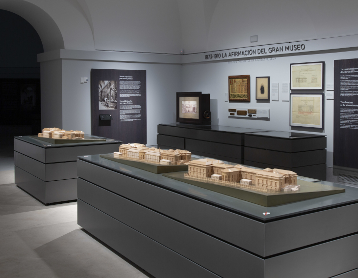 Maquetas y docuemntacion del exposición Historia del Museo Nacional del Prado y sus edificios